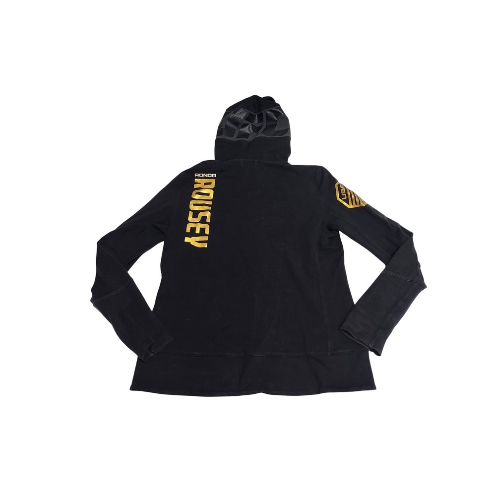 Reebok UFC Ronda Rousey Walkout Hoodie Womens Medium Black Grey Full Zip Jacket